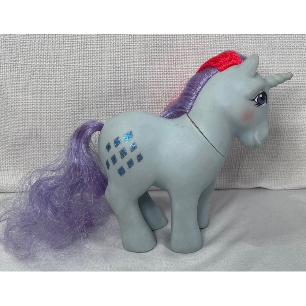Vintage My Little Pony G1 Sparkler Unicorn 1984 Blue Glitter Diamonds Hasbro